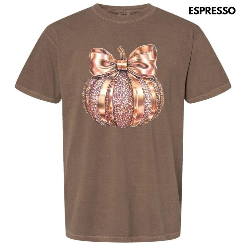 Rose Gold Jeweled Pumpkin Comfort Colors T-Shirt 'NLB Hoodie, Sweatshirt | DripVista.com