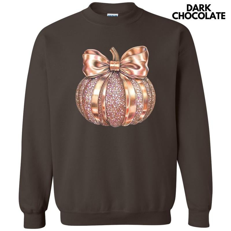 Rose Gold Jeweled Pumpkin Sweatshirt 'NLB' T-Shirts, Hoodie | DripVista.com