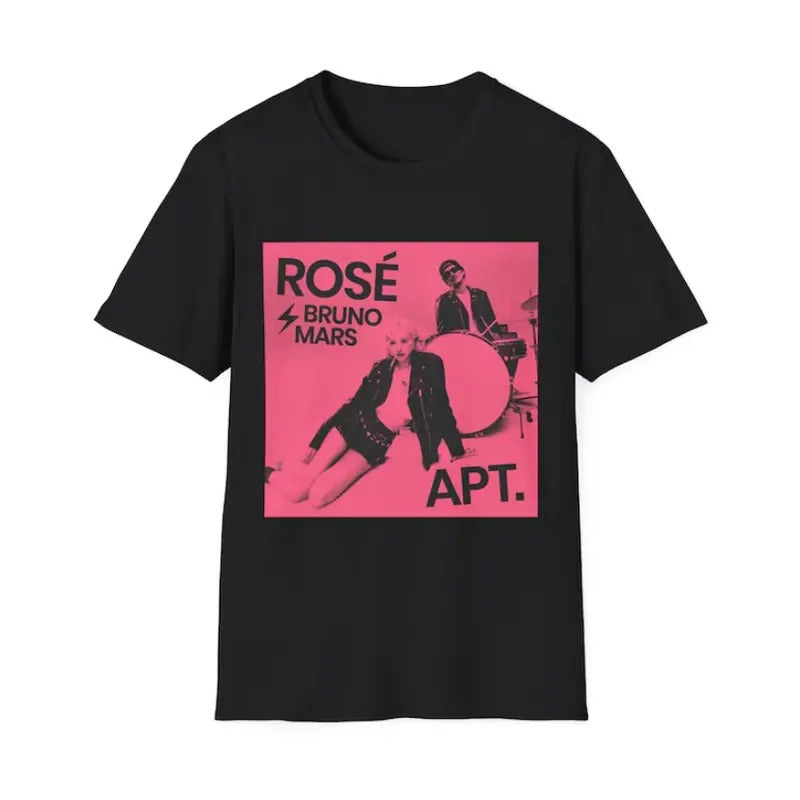 Rosee Mars Black Shirt - Pink Rose Tee for Men - Cotton Hoodie, Sweatshirt | DripVista.com