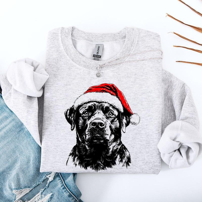 Rottweiler, Santa, Dog, Christmas, Dog Lover, Pet Sweatshirt, Crew Neck, Women's, Crewneck T-Shirts, Hoodie | DripVista.com