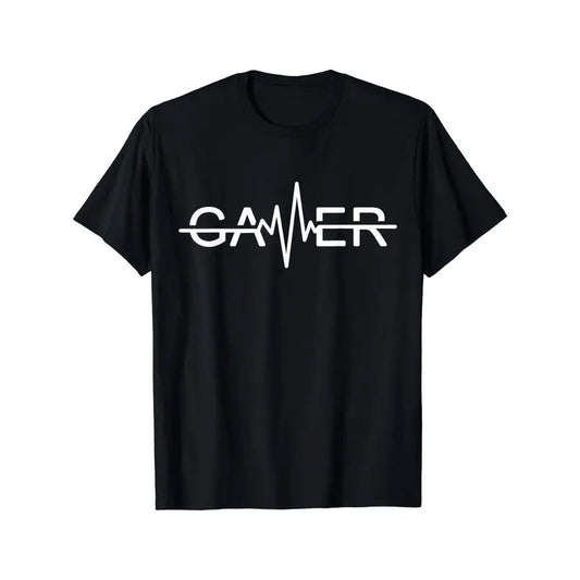 Round neck gamer print men's fashionable summer short-sleeved sports T-shirt, comfortable and versatile