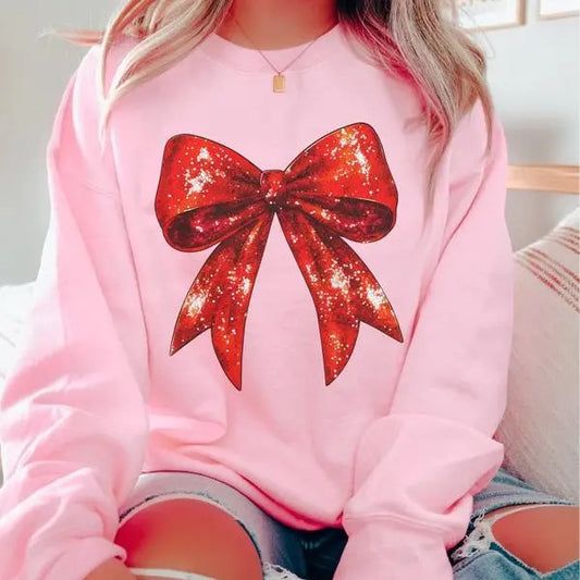 Ruby Red Bow Shirt, Ruby Red Bow ~ Unisex Apparel Relaxed Fit Printed in the USA Clothing Womenswear Casual and Comfortable