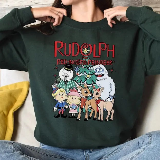 Rud0lph The Red N0sed Re!ndeer Christmas Sweatshirt, Rud0lph Xmas Sweatshirt, Vintage Christmas Movie Shirt