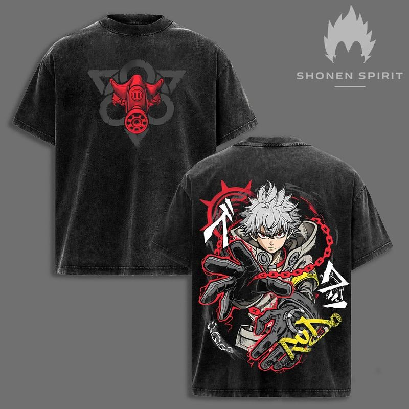 Rudo Gachiakuta washed oversized T-shirt, heavyweight cotton streetwear top, vintage anime tee for manga lovers Gunpla...