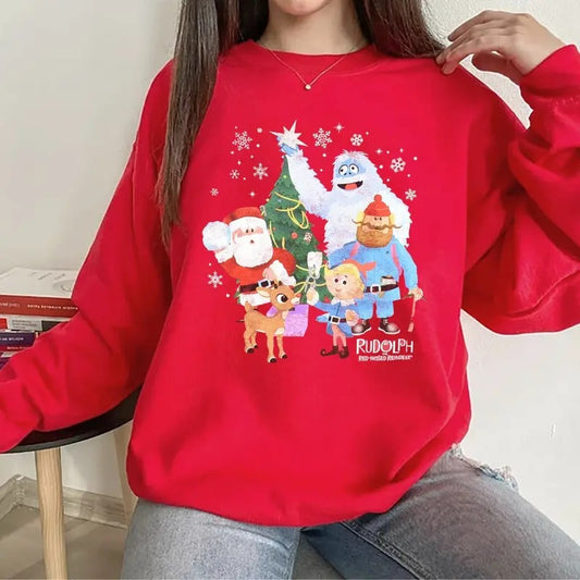 Rudolph and Clarice Sweatshirt, Merry Christmas, Holiday Outfit, christmas TV Movie Shirt, Rudolph the Red Nosed Reindeer Sweatshirt, merry christmas 90s Movies Crewneck Shirt, Rudolph the Red-nose Reindeer Sweatshirt,Christmas Shirt for Movies Lovers Tee