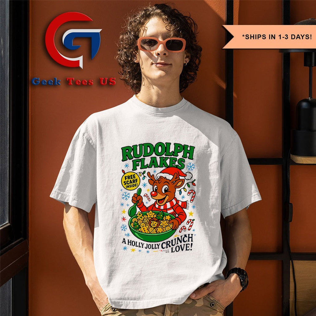Rudolph flakes a Holly Jolly Crunch love Christmas 2025 shirt