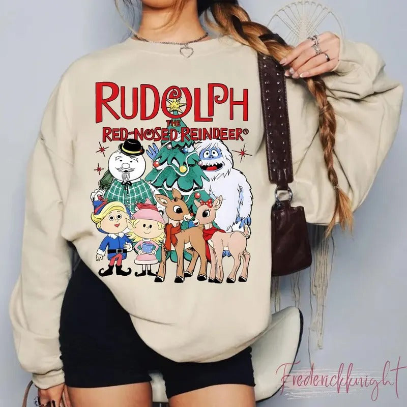 Rudolph the Red-nosed Reindeer Christmas Png, Rudolph the Red-nose Reindeer Sweatshirt, Merry Christmas Shirt, Christmas...