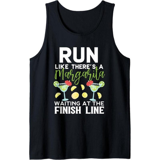 Run Like There's a Margarita Waiting Funny Running Tank Top Made in USA