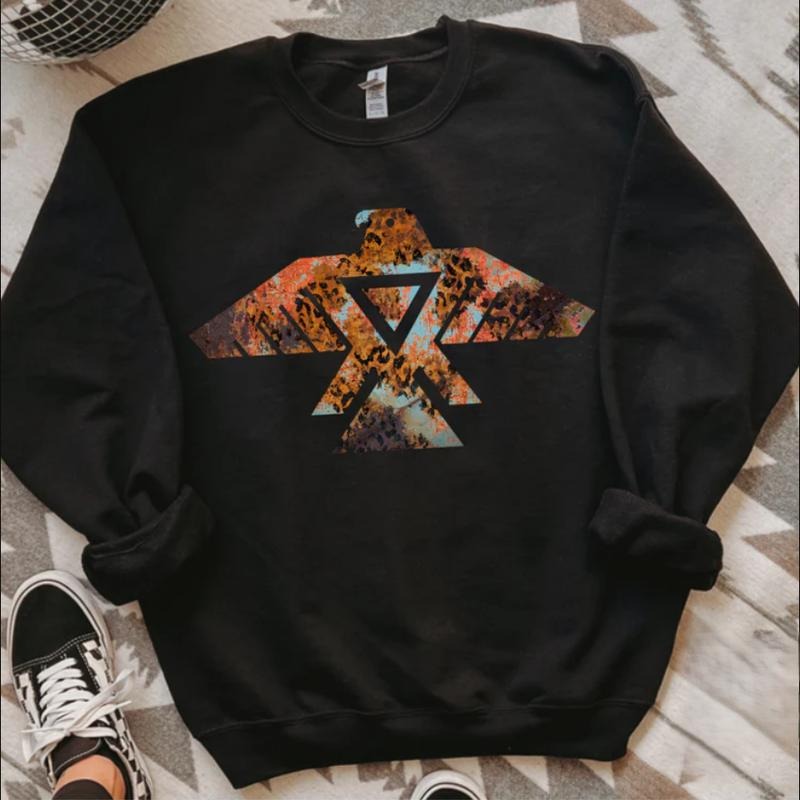 Rustic Thunderbird Crewneck vintage sweatshirts, cowgirl outfits, western outfits women clothing, country western girl tops stuff shirt hoodie