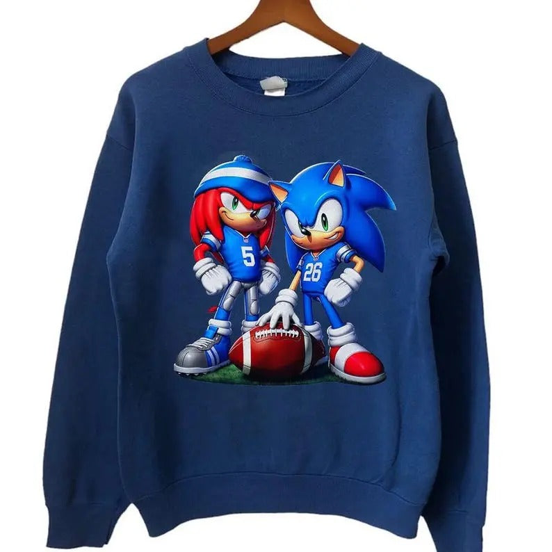 S0n1c and Knckles - Detr01t Football, Li0s Football sweatshirt, Football Funny  sweatshirt, Unisex Full Size For Fans