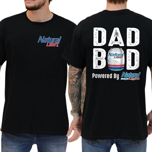 [SALE UP TO 45%] Retro Natural Light DAD BOD T-shirt, Father's Day Gifts, Mother's Day Gifts Shirt Cotton Menswear