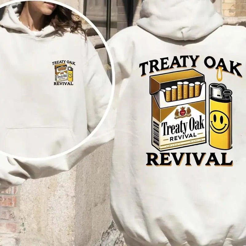 [SALE UP TO 45%] Treaty Oak Revival Funny 2 sides Hoodie, Treaty Oak Shirt for Dad, Mom Womenswear