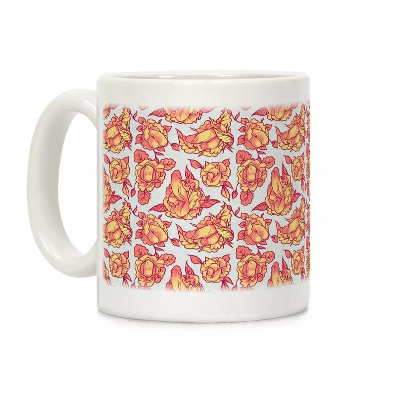 [SALE UP TO 50%] Floral Penis Orange Coffee Mug 11oz-15oz, Funny Coffee Mug, Printed in the USA, Handy for Coffee and Tea - Reusable