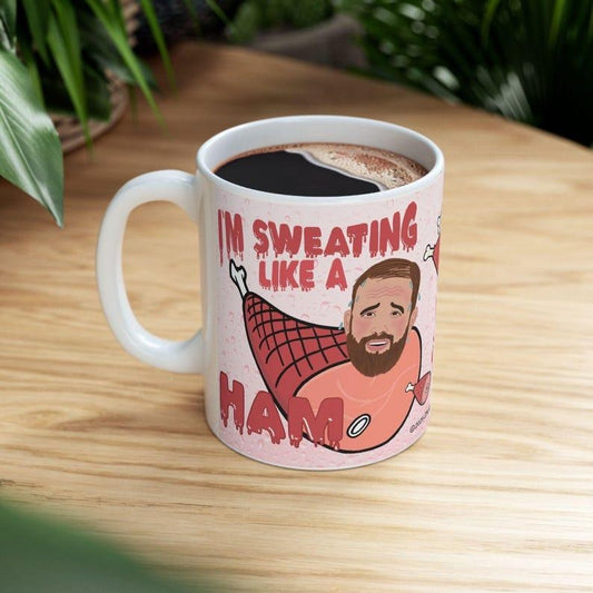[SALE UP TO 50%] Love on the Spectrum SWEATING Like a HAM Connor Funny Ceramic 11 oz & 15 oz Reality Tv Coffee Mug , Friend, Birthday Gift