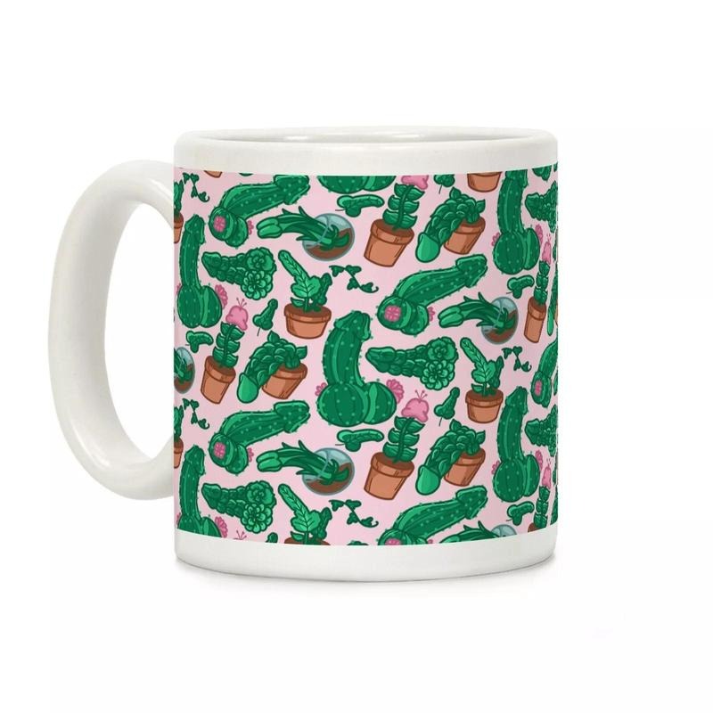 [SALE UP TO 50%] Penis Plants Pattern Coffee Mug 11oz-15oz, Funny Coffee Mug, Printed in the USA, Handy for Coffee and Tea - Reusable