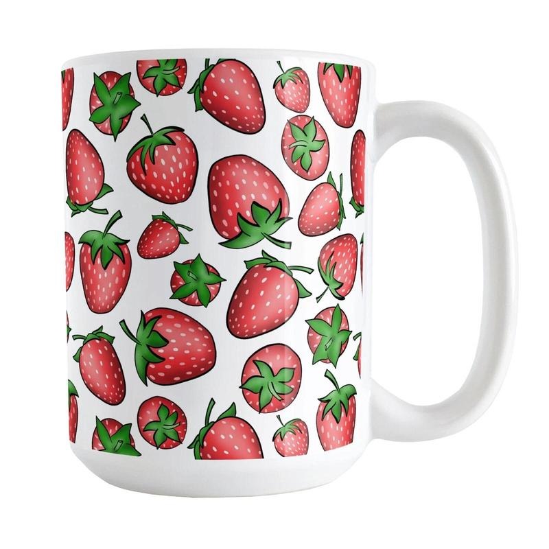 [SALE UP TO 50%] Strawberries Coffee Mug 11oz-15oz, Funny Coffee Mug, Printed in the USA, Handy for Coffee and Tea - Reusable