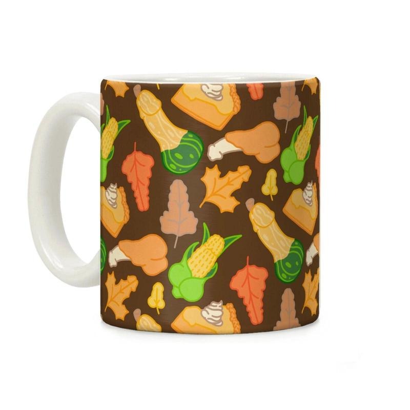 [SALE UP TO 50%] Thanksgiving Peens Pattern Coffee Mug 11oz-15oz, Funny Coffee Mug, Printed in the USA, Handy for Coffee and Tea - Reusable