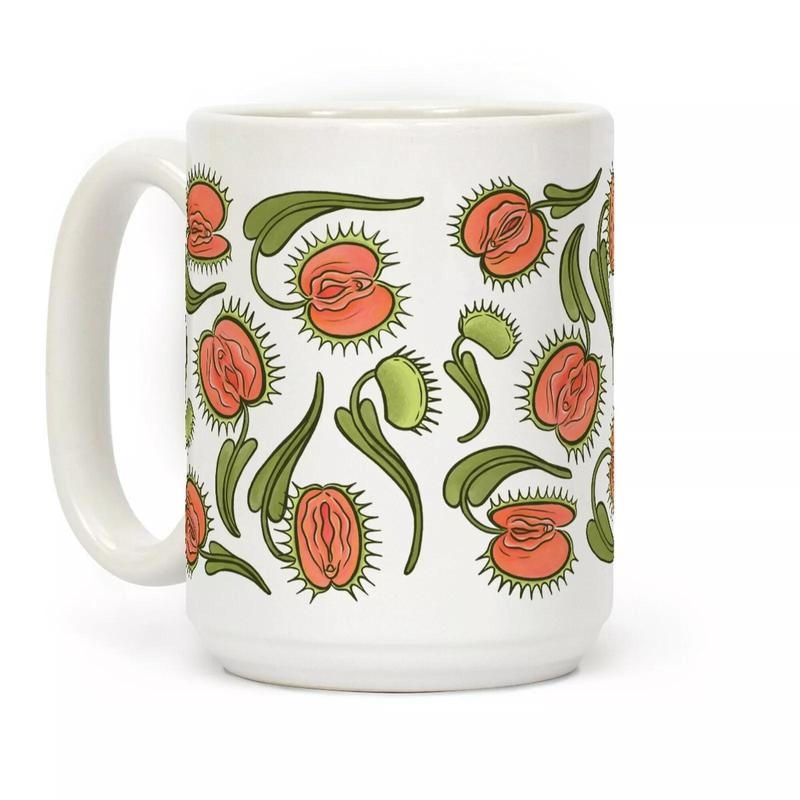 [SALE UP TO 50%] Venus Flytrap Vulvas Coffee Mug 11oz-15oz, Funny Coffee Mug, Printed in the USA, Handy for Coffee and Tea - Reusable