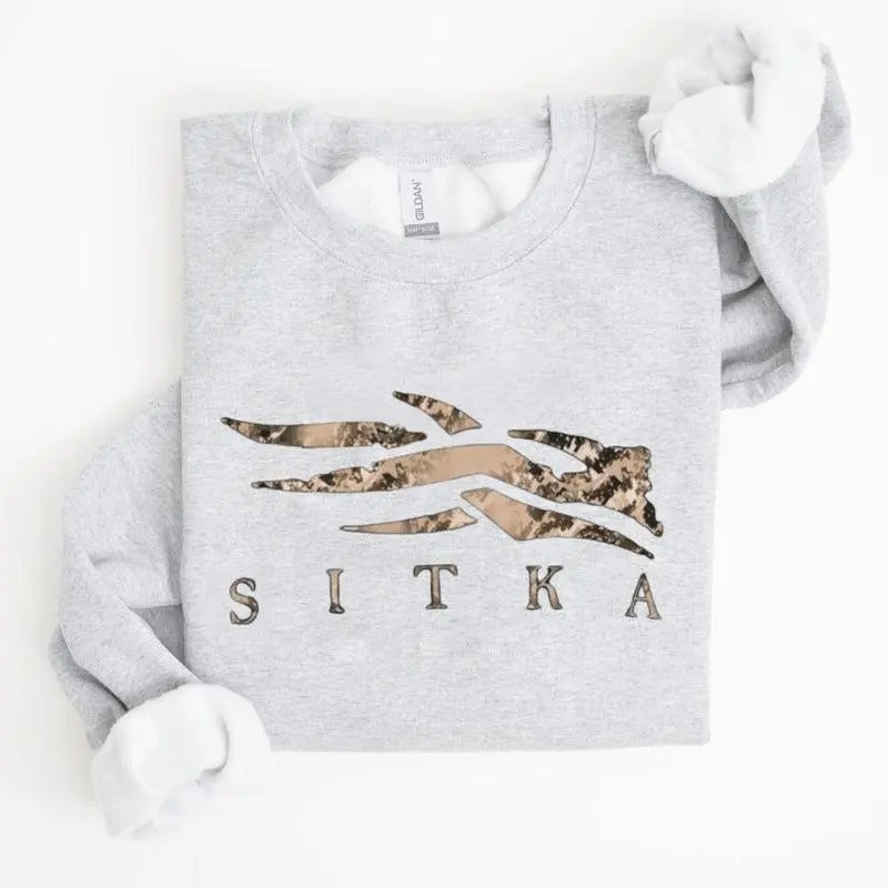 SITKA Gear Crewneck Sweatshirt T-shirt Hoodie, Unisex Cotton Fabric Collar | DripVista.com