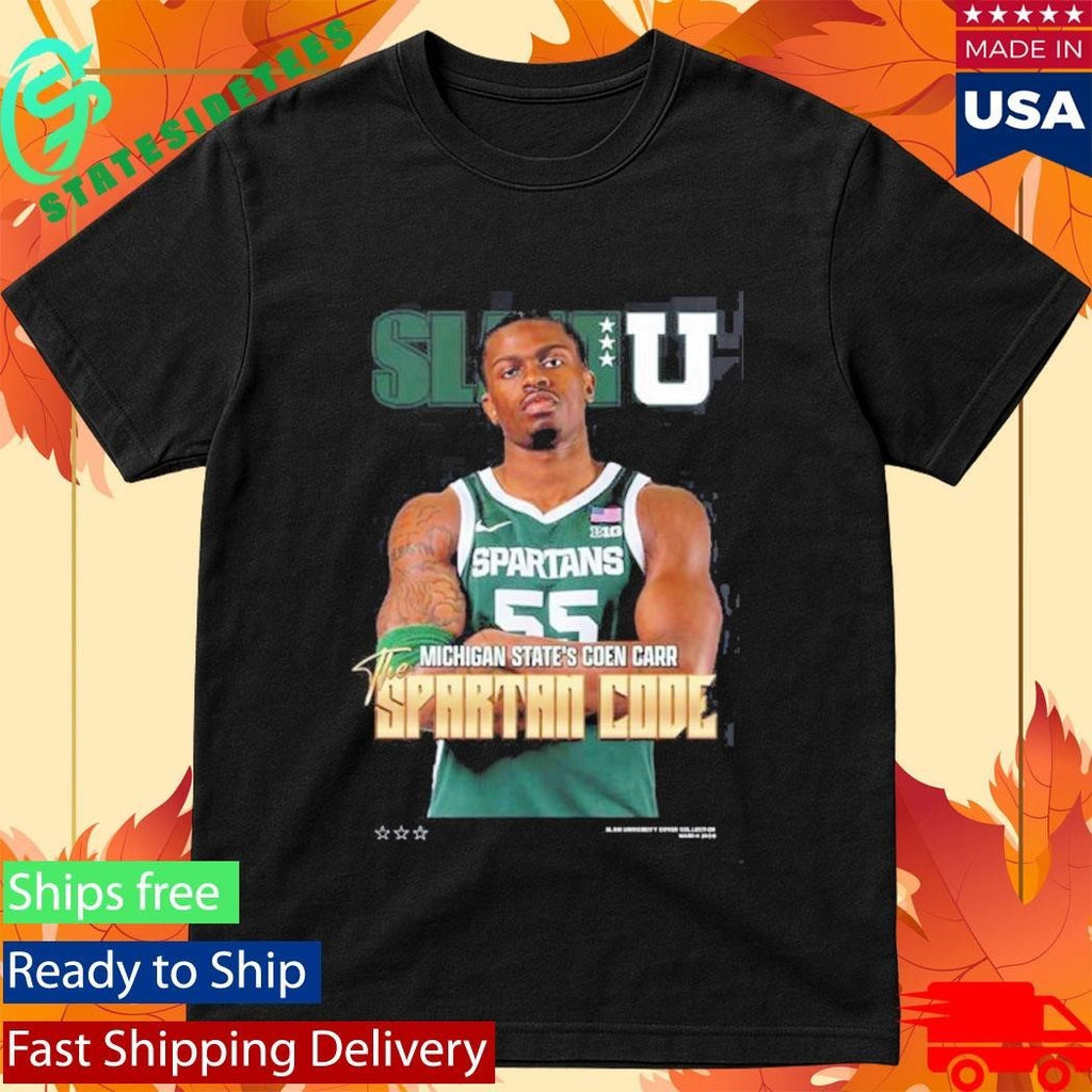 SLAMU Michigan State Spartans Coen Carr The Spartan Code Magazine Cover T-Shirt