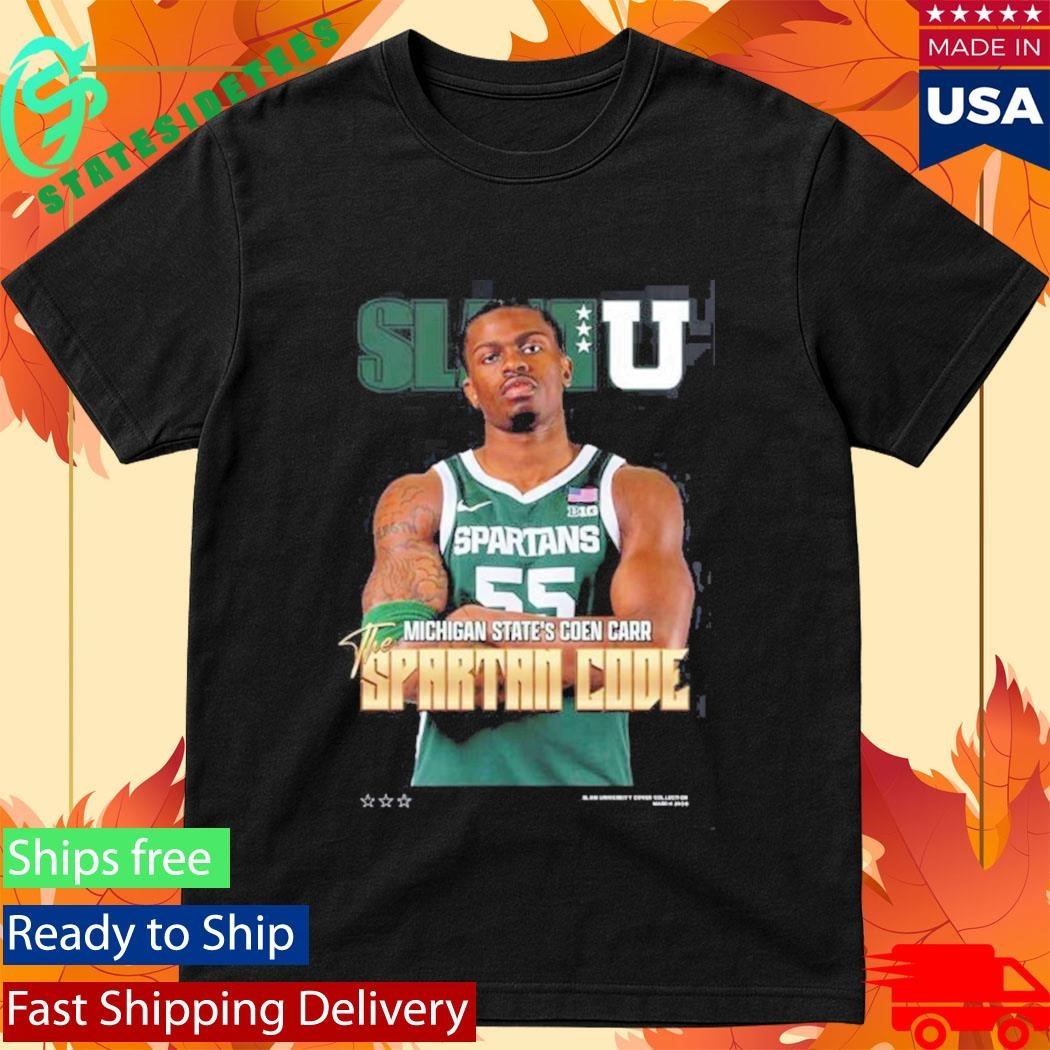 SLAMU Michigan State Spartans Coen Carr The Spartan Code Magazine Cover T-Shirt