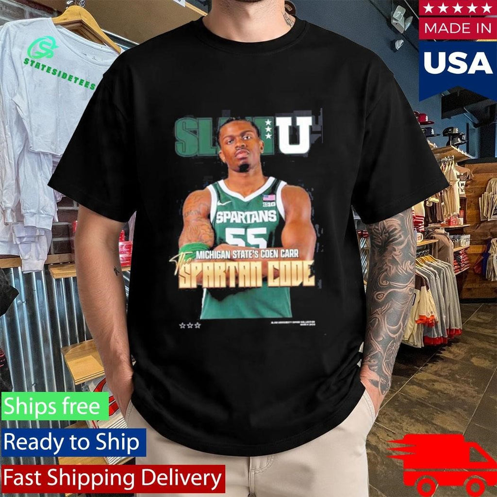 SLAMU Michigan State Spartans Coen Carr The Spartan Code Magazine Cover T-Shirt