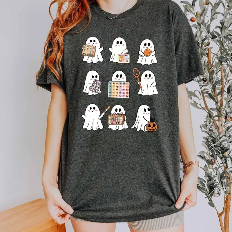 SLP Halloween Shirt, Speech Therapy Halloween Shirt, Spooky SLP Shirt, Funny Ghost SLP Shirt, Speech Therapist Shirt, Trjck Or Speech Shirt
