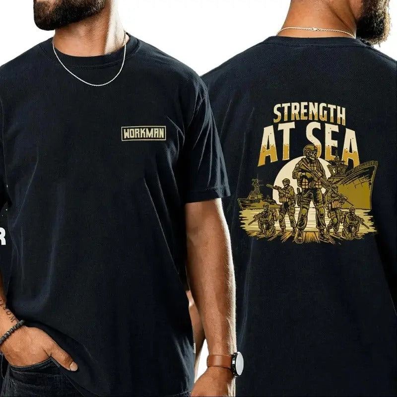 STRENGTH AT SEA t-shirt, Gift for Dad, Gift for Mom, Gift for him, gift for her, birthday gift, Gift for friends, Y2k shirt, trendy design shirt,  viral shirt, graphic shirt