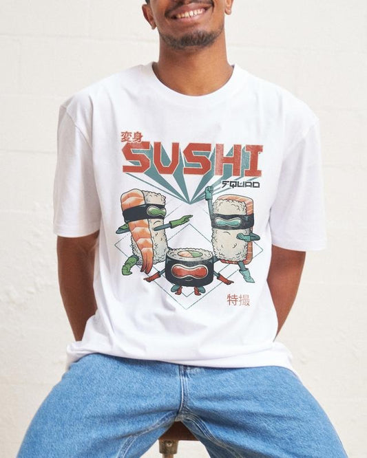 SUSHI SQUAD T-SHIRT, Men Summer Fashion Cotton, Cotton Menswear, S to 3XL Soft Top