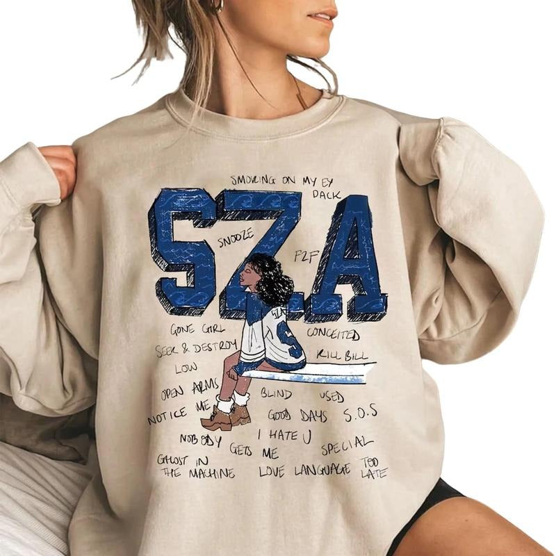 SZA Vintage T-Shirt Sweatshirt Hoodie, Gift For Fans | DripVista.com