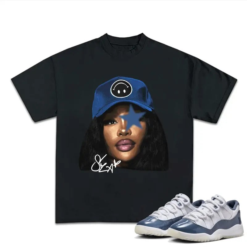 SZASOS T-shirt, 11S Diffused Blue Unisex Shirt, Shirt To Match Sneaker, Streetwear Y2k Shirt Cotton Tshirt Clothing...