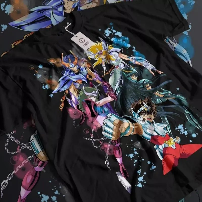 Saint Seiya T-shirt knights Of the Zodiac Hyoga Ikki Anime Shun Unisex Shirt All Size