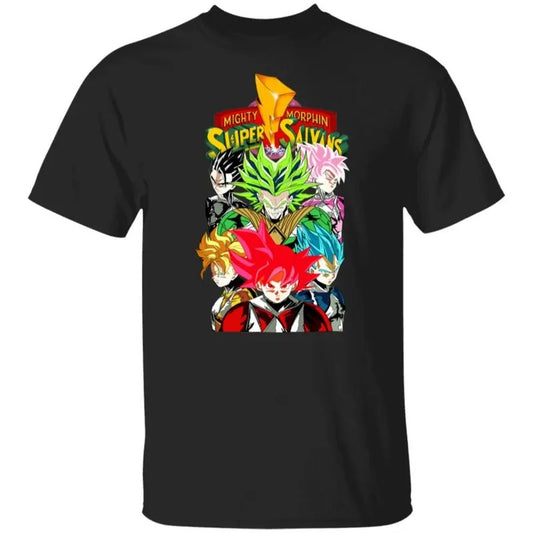 Saiyan Rangers Shirt  Goku  Vegeta  Dragon Ball  Power Ranger  mighty morphin  broly  trunks  gohan  Black  zords  dragonball