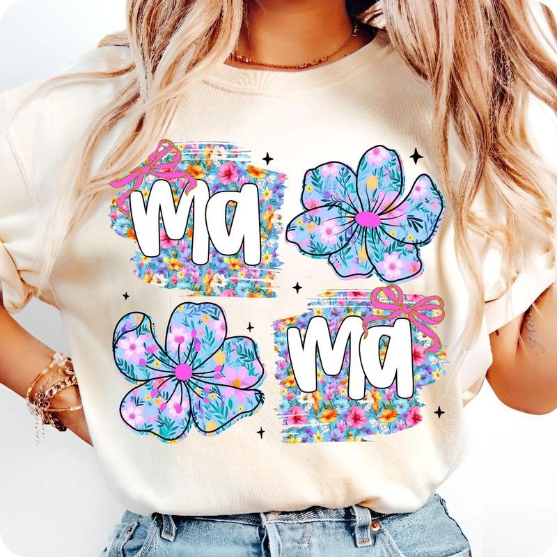 [Sale To 45% Off] Floral Mama Coquette T-Shirt, Boho Retro Mom , Mothers Day Gift T-Shirt, Vintage Spring Flower , Best Mama Ever T-Shirt