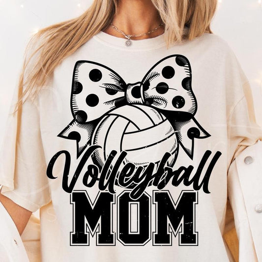 [Sale To 45% Off] Volleyball Mom T-Shirt, Volleyball Coquette Front and Back DIY Volleyball T-Shirt, Sports Mom TShirt, Distressed Retro Volleyball