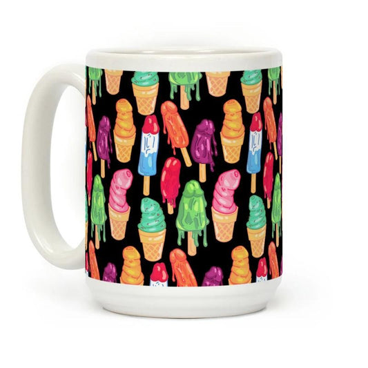 [Sale Up To 50%] Cottage Core Coffee Mug_Popsicle Penises - 11 oz or 15 oz Ceramic Drinkware with Large Handles, Printed in the USA, Handy for Coffee and Tea - Reusable