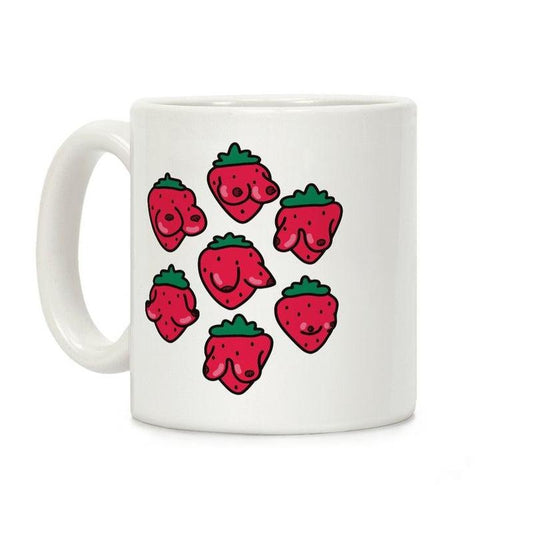 [Sale Up to 60% ] Strawboobie Coffee Mug,  11 oz or 15 oz Ceramic Drinkware with Large Handles, Printed in the USA