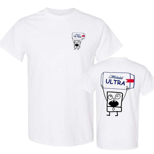 [Sale off up to 50%] Michelob Ultra Beer Doodlebob T-shirt , Doodlebob Shirt, Michelob Ultra Beer Shirt, Double Sided Graphic Printed Unisex Crewneck Cotton