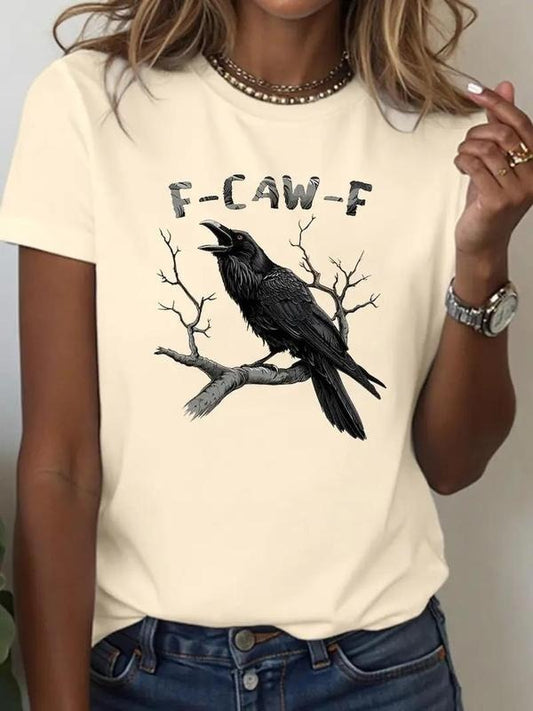 [Sale up to 30%] Comfort Colors F-Caw-F Funny Crow T-shirt, Black Crow Moonlit Raven Unisex T-shirt