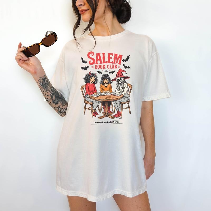 Salem Book Club 1 - T-Shirt, Unisex T-Shirt, Funny Tee, Comfortable Shirt, Halloween Theme