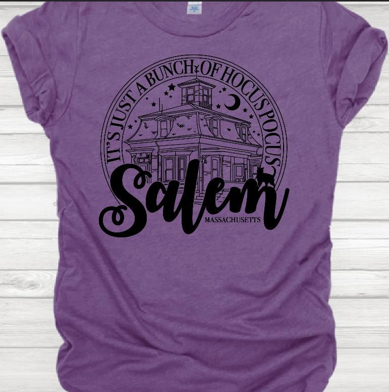 Salem Hocus Pocus T-shirt - Purple Casual Top with Graphic Design for Women Hoodie, Sweatshirt | DripVista.com