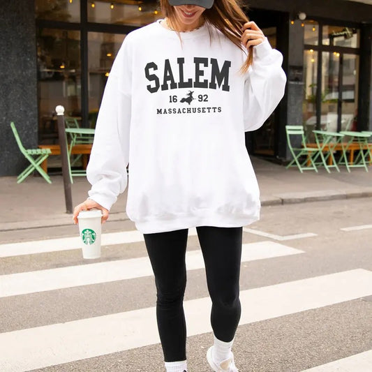 Salem Sweatshirt, Salem Massachusetts, Preppy Varsity Halloween Sweatshirt, Witch Crewneck, 1692 Sweatshirt, Fall Sweater, Salem Shirt