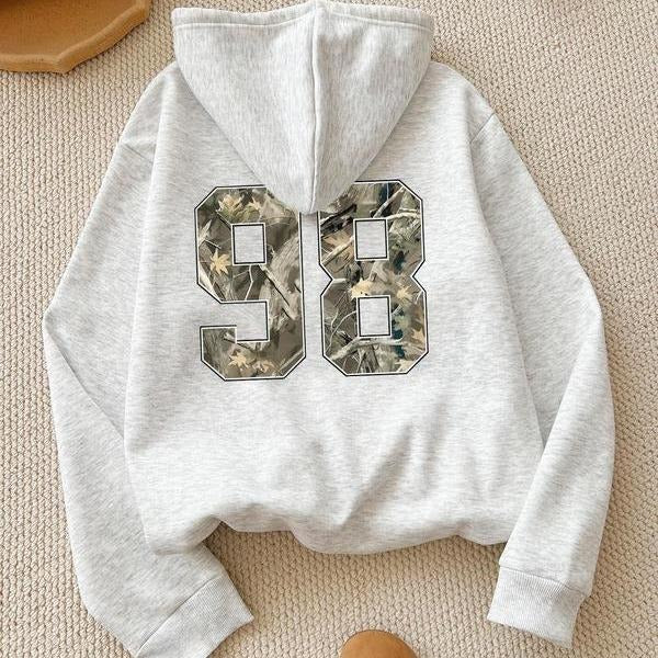 [Saleup Hidden leaf ninja 75%] Women'WB shield Camo Number Print TNF Lined Hoodie, Casual Long Sleeve Hooded Sweatshirt...