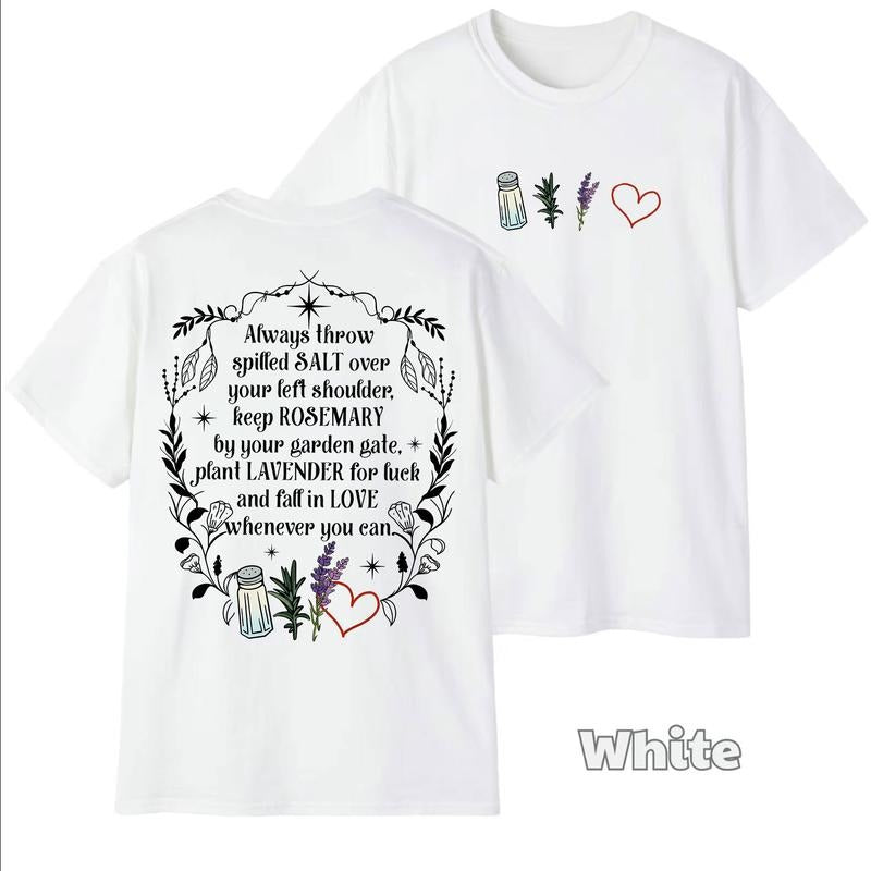 Salt Rosemary Lavender Love Front and Back Shirt, Practical Magic Shirt, Magic Spell Shirt, Halloween , Witchy , Trendy Check Fit