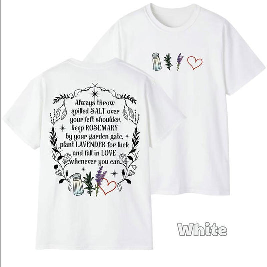 Salt Rosemary Lavender Love Front and Back Shirt, Practical Magic Shirt, Magic Spell Shirt, Halloween , Witchy , Trendy Check Fit