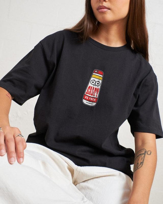 Salty AF Tee, Unisex Retro Cartoon Aesthetic T Shirts, Men Summer Fashion Cotton, Cotton Menswear, S to 3XL