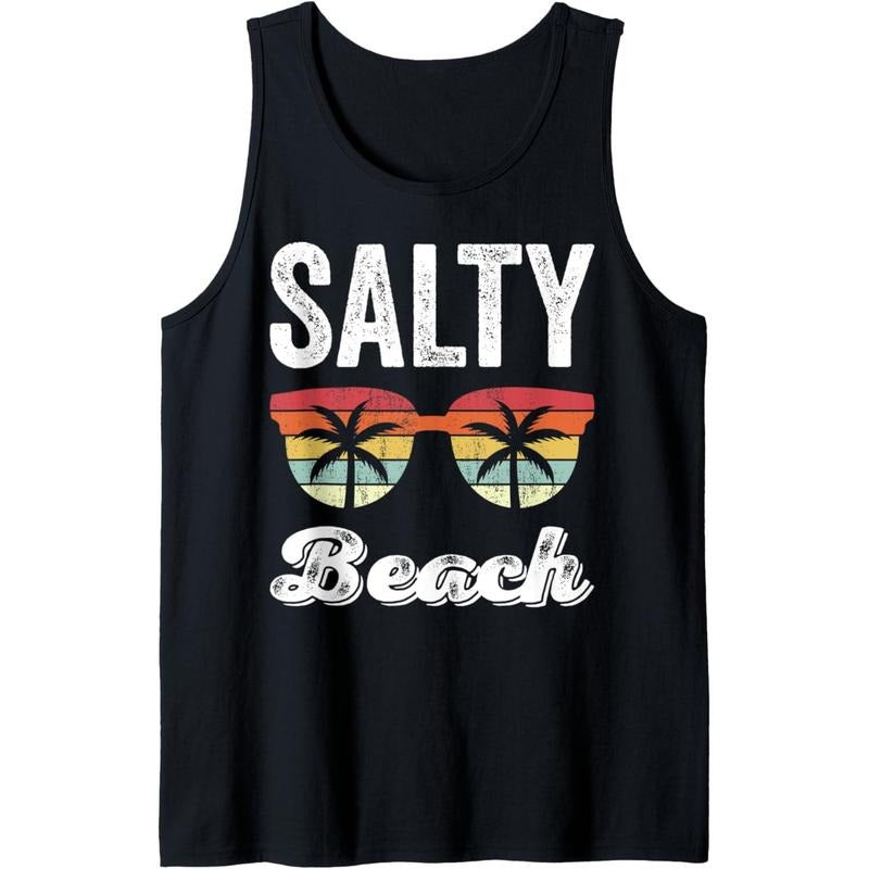 Salty Beach Tank Top Funny Beach Vacation Shirt Summer Tank Top MADE IN USA Hoodie, Sweatshirt | DripVista.com