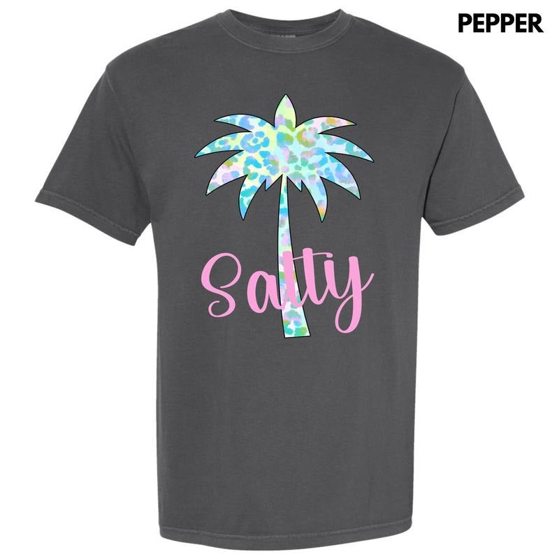 Salty Palm Tree Comfort Colors T-Shirt 'NLB' Hoodie, Sweatshirt | DripVista.com