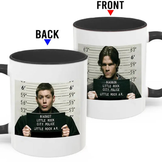 Sam & Dean Winchester MugShot Coffee Mug, Winchester Coffee Cup, Supernatural Mug, Supernatural Fan Gift, Winchester Brothers