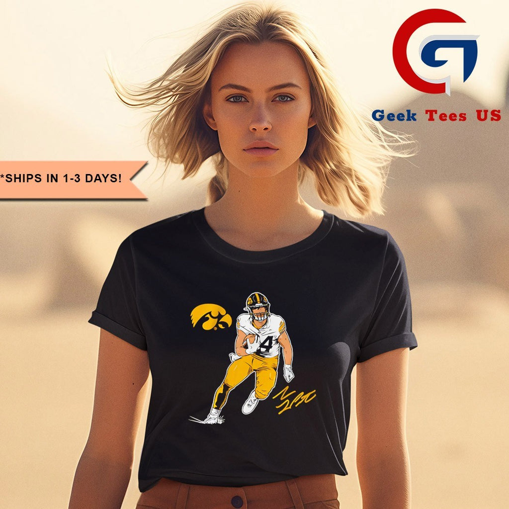 Sam LaPorta Iowa Hawkeyes football Superstar pose signature shirt